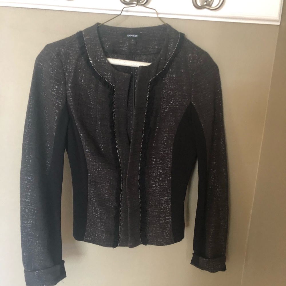 Black fitted sparkle blazer jacket - very classy!